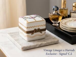 Rare Vintage Harrods London Exclusive Limoges Porcelain Box